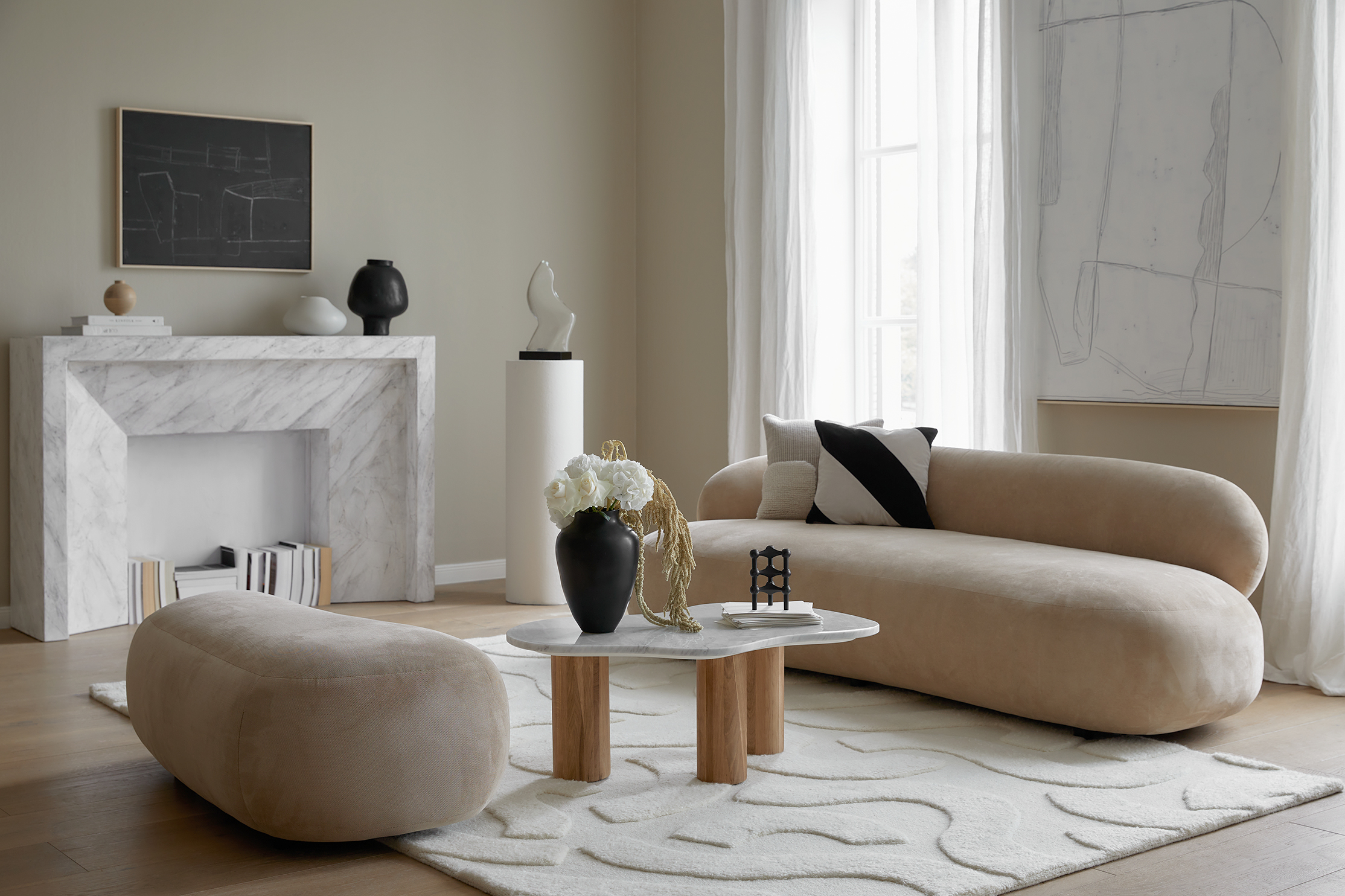 Mármol y tonos naturales